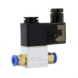 XKHLQLPEF 2V025-06 G1/8 2V025-08 G1/4 Normally Closed NC Air Water Oil Solenoid Valve Coil Led 2Port 2Ways AC110V 220V 380V 12V 24V DC(2v025-06,ADD PC6-24V)