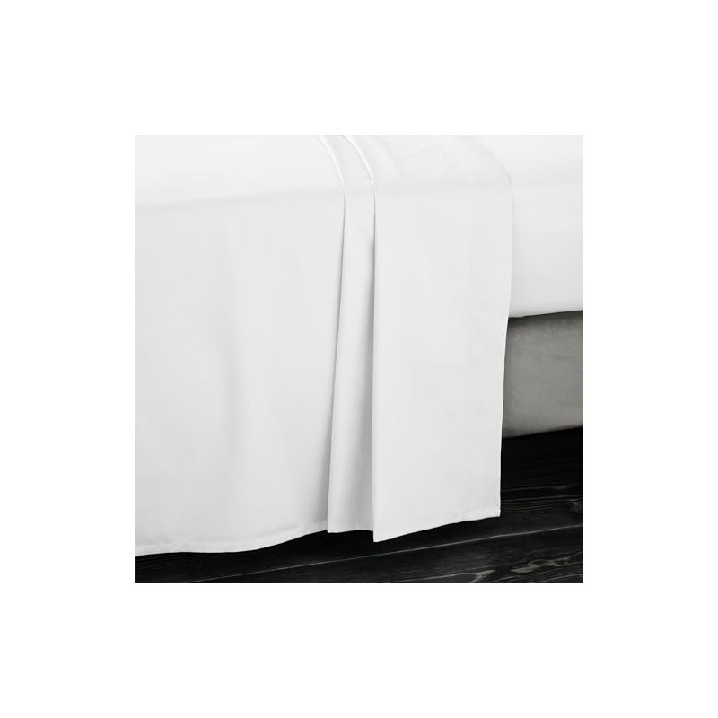 Bianca 400 Thread Count Cotton Sateen King Flat Sheet White