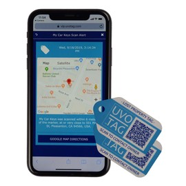 Location-Enabled Smart Keychain, Zipper, or Property Tags - Small-Sized Smart ID Tags for Keychains, Zippers, or Other Small Property Items (Pack of 2)