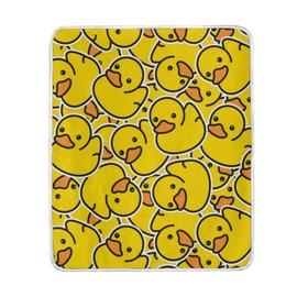 Cute Rubber Yellow Ducky Cartoon Throw Blanket for Kids Adults Fleece Blanket Super Soft Lightweight Velvet Fuzzy Warm Home Decor for Sofa Bed Living Rooms Couch Chair 60"X50"