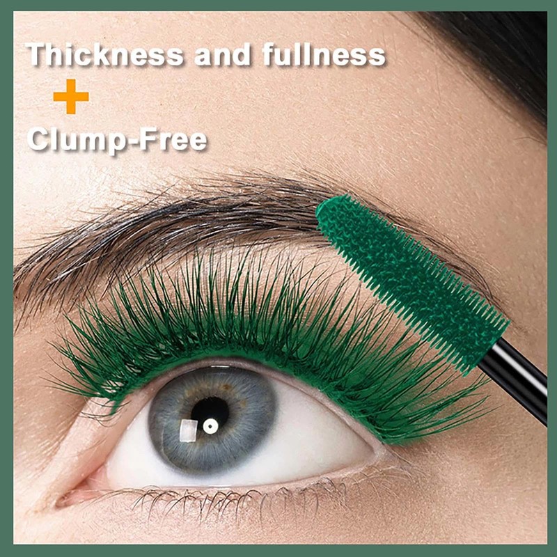 Waterproof green eyelashes - Colorful, Smudge-proof, 4D Silk Fiber Lash,