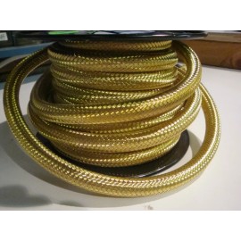 diycycleparts 3/8" BRASS BRAIDED OIL HOSE BY FOOT tank line chopper bobber harley bag xs650 hd