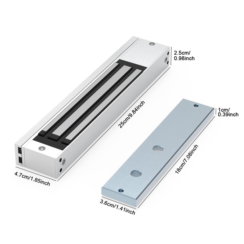 GERSIK Magnetic Lock, 600LBS 280kg Holding Force Electromagnetic Lock, DC
