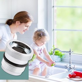 Set of 2 Tap Adapter Hose, Universal Tap Adapter for Fittings, Brass Transition M18.5 to M22, Durable and Compatible