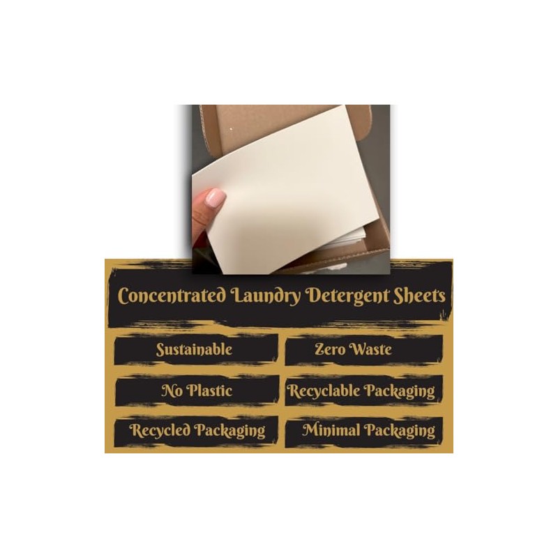 Detergent Sheets, Eco Clean Laundry Concentrated Sheets (Unscented, 15 Pack)