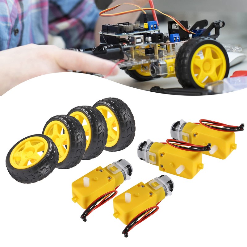 D-FLIFE 4PCS TT Motor DC 3-6V Gearbox Motor Dual Shaft