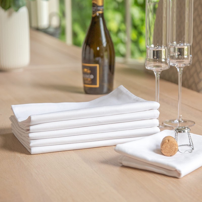 aztex Plain Cotton Tea Towels, 100% Cotton, Pack of 6,