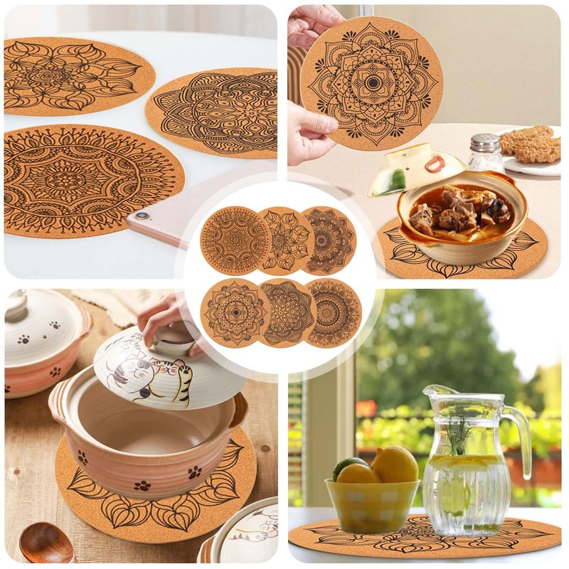 Cork Trivet, 19 cm Diameter, Round Cork Coasters, Round Coasters,