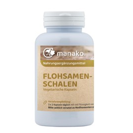 manako Psyllium Husks Vegetarian Capsules, Pack of 120, 72 g Tub (1 x 120 Capsules)