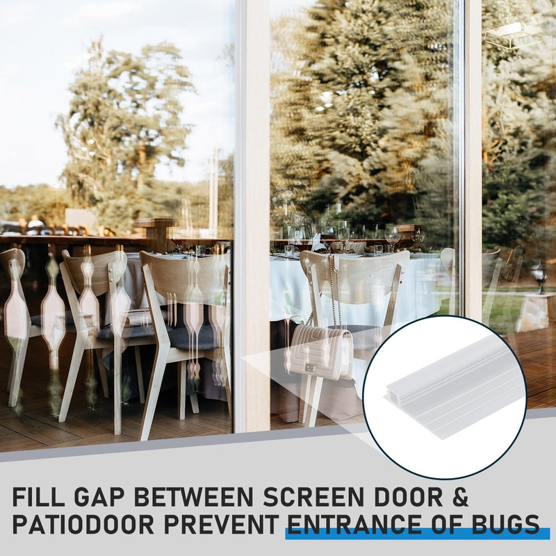 Pushglossy 28 ft Vinyl Sliding Screen Door Bug Seal Strip