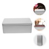 WOONEKY Rectangular Tin Box with Lid Versatile Tinplate Storage for