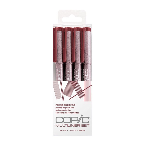 Copic Multiliner Coloured Marker Pen - wine Set 4 pcs.