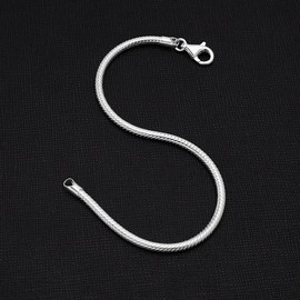 Treasure Bay Italian 925 Sterling Silver Snake Chain Bracelet for Men and Women (17.50)