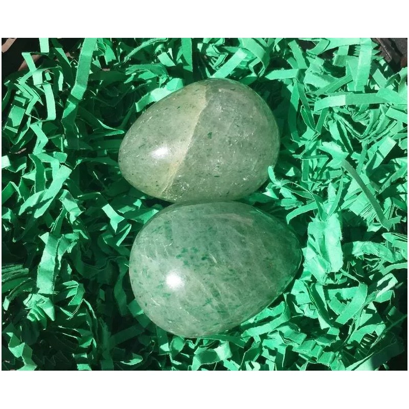 NATURAL GREEN AVENTURINE STONE HAND CARVED EGG