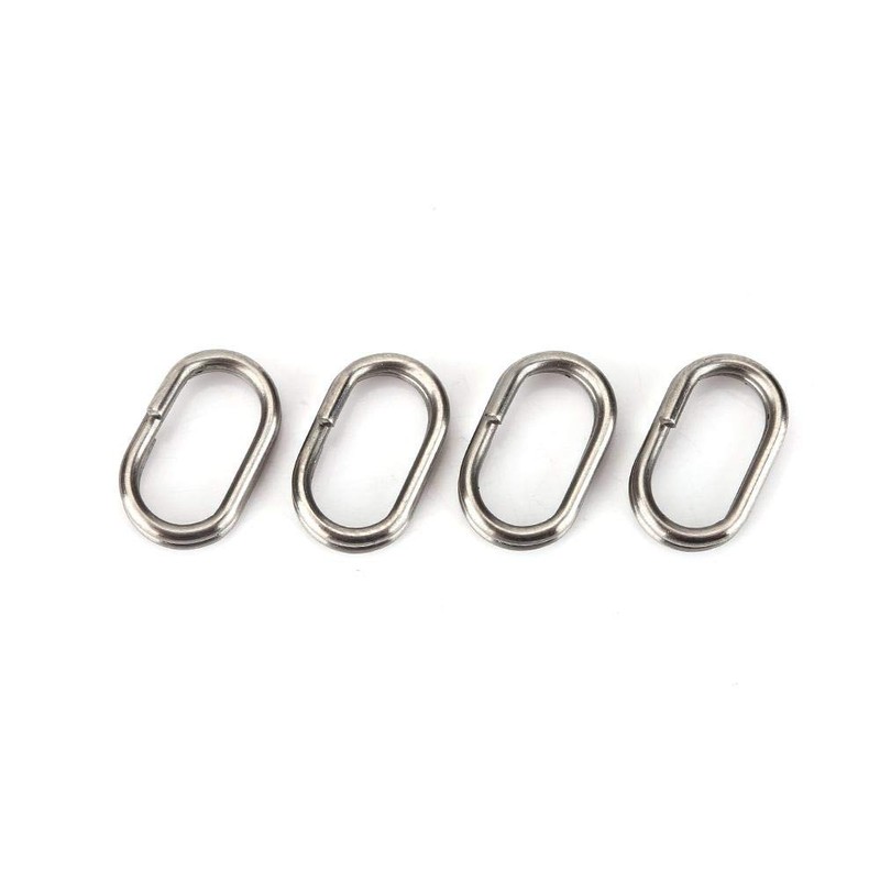 VBESTLIFE 100 Pieces/Pack Stainless Steel Oval Split Rings Swivel Snap