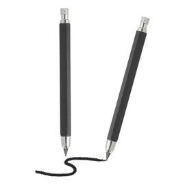 PATIKIL 2pcs Mechanical Pencil 5.6mm, Lead Pencils Mechanical Holder Large Automatic Plastic Holder with Sharpener for Graphite Lead Pencil Drawing Art Sketching Woodworking, Black