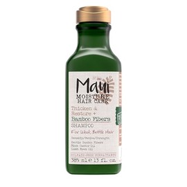 Maui Moisture, Thicken & Restore + Bamboo Fibers, Shampoo, Repara y Suaviza, Brinda Volumen a Cabello Rizado, Ondulado y Definido, Sin Parabenos, Fibra de Bamboo, 385 ml