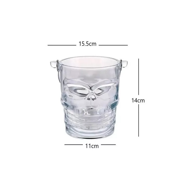 Quality Hielera De Cristal Craneo Calavera Con Pinzas 950ml