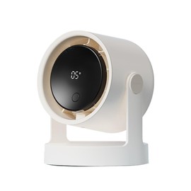 FADAYCAR White Desktop Mini Fan, 5-speed Adjustable Wall Mount Fan, Portable Bedroom Mini Fan, Intelligent LED Digital Display Mute Fan for Office, Bedroom, etc.