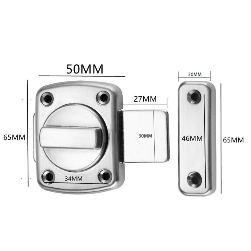 MINMHDONG Door Latch Sliding Bolt Lock Double-Sided Rotating Door Lock