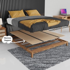 Nutan, Foldable Box Spring, Bunkie Board and Bed Support Board to Minimize Bed, Good for Day Bed, Trundle Bed, Bunkbed & Platform Bed, No Assembly Needed, Full, Beige