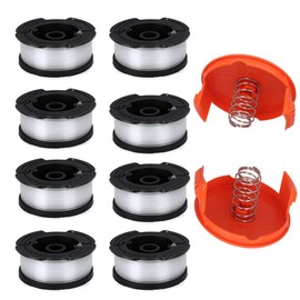 TOPEMAI AF-100 Spool, 0.065" Line String Trimmer Replacement Compatible with Black & Decker AF-100-3ZP GH900 GH600 String Trimmer(8 Pack+2 Spool Cap and Spring)