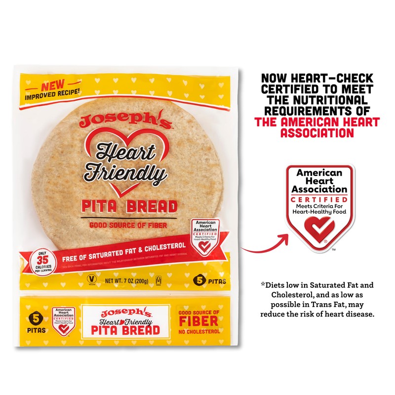 Joseph's Heart-Friendly Pita Bread, 3g Net Carbs Per Serving, 6-Pack