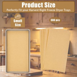 HAPYHOOM 300 PCS Parchment Sheets Compatible with Harvest Right Freeze Dryer, Small/Medium/Large, Non-Stick Baking Liner, One-Off Parchment Paper (Small - 13.3" x 7")