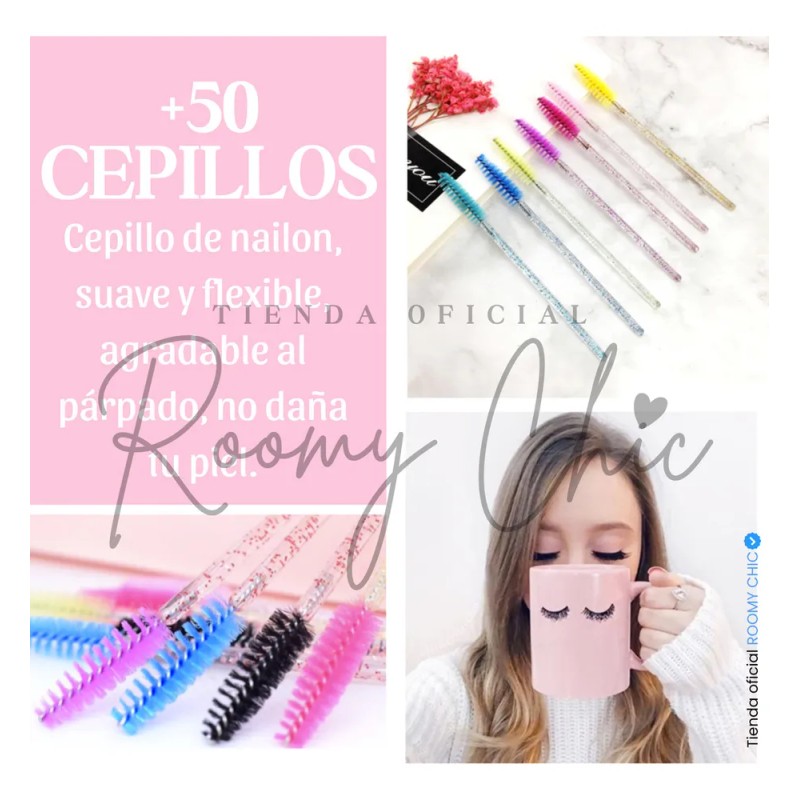 Ventilador+50 Cepillos+100 Microbrush Extensiones Pestañas