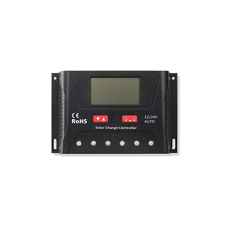 ExpertPower 30A PWM Solar Charge Controller Bundle for LiFePO4, AGM,