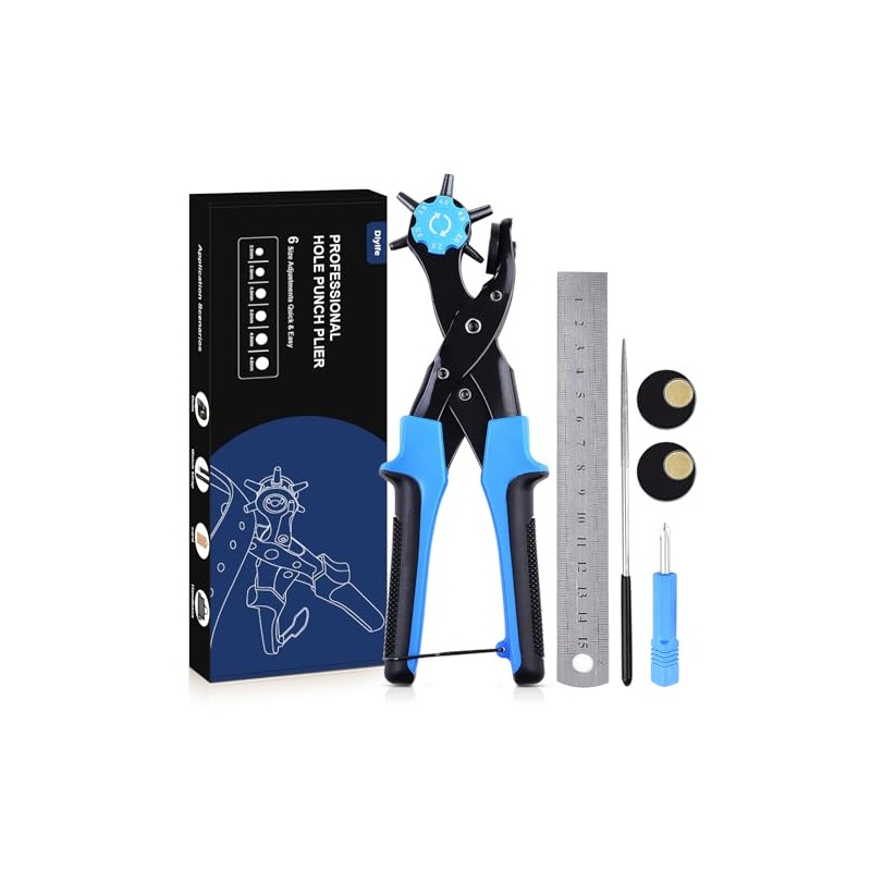 Diyife Professional Leather Hole Puncher, Full Set Punch Tool Kits