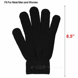 Magic 6 Pair Men's Women Black Thermal Warm Magic Winter Gloves Knit Elastic Stretchy