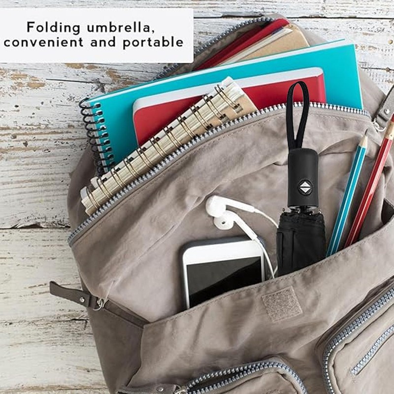ZENSUKYE Paraguas Plegable De Automático, Paraguas de Viaje Resistente al