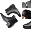 WUIWUIYU Mens Chelsea Boots Leather Wingtip Dress Slip-on Casual Boot