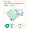 THXSILK 100% Mulberry Silk Pillowcase with Cotton Underside, Silk Pillowcase