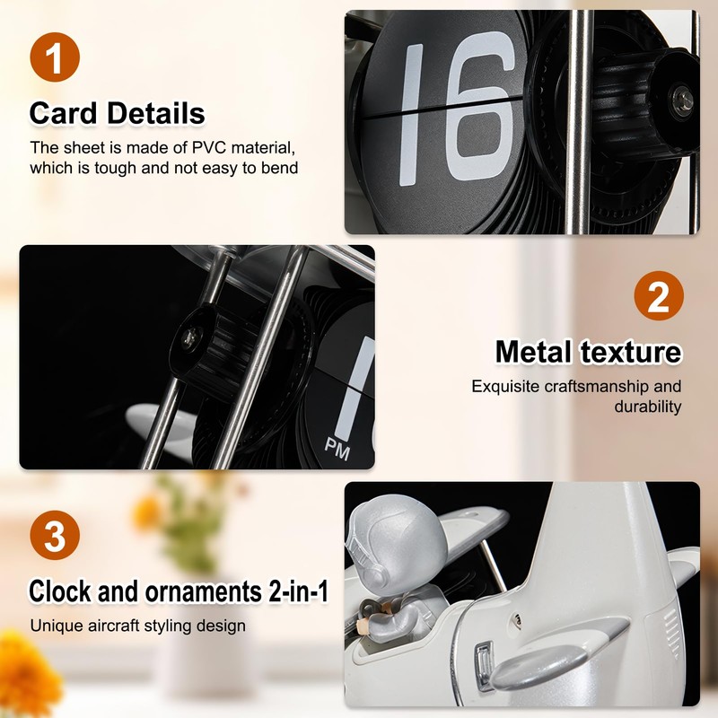 Nuvollo Flip Desk Clock - Retro Digital Flip Table Clock