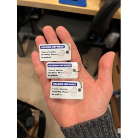 Hard of Hearing Key Tag Pack of 3 Hearing Impaired Key Ring Safety Product Secure ID