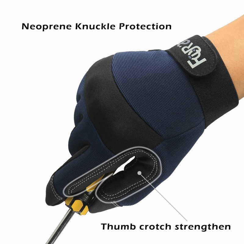 FOUR-AM Work Gloves Men & Women, Utility Mechanic Working Gloves