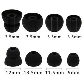 ALXCD Ear Tip for BeatsX in-Ear Headphone, 4 Pair SML & Double Flange Durable Soft Silicone Replacement Ear Bud Eartip, Fit for Beats by Dr. Dre BeatsX [4 Pair](Black)