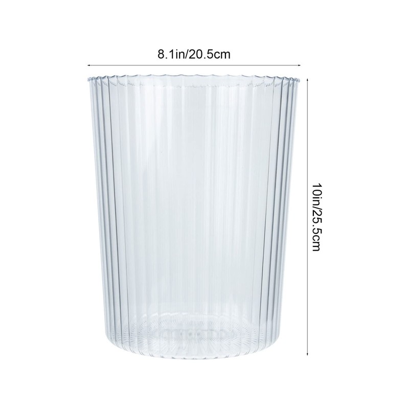 LIFKOME Transparent Trash can 10 Inch Round Clear Plastic Waste