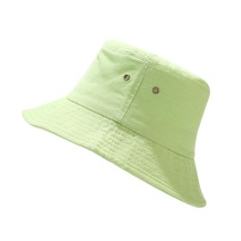 BYERCLUB Vintage Solid Colored Bucket Hat for Men and Women Cotton Sun Hat UV Protection Foldable Washable (Light Green)