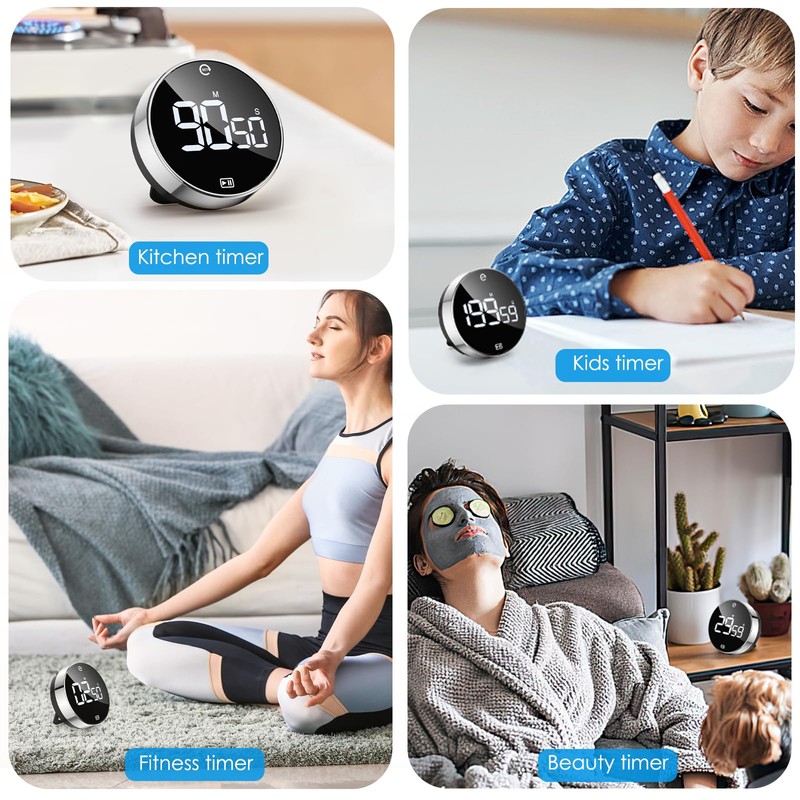 AMIR Newest 3 Digit Timers, Digital Kitchen Timer, Countdown Countup