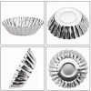 50 Unidades Moldes Para Mini Tartaletas De Acero Inoxidable Plateado