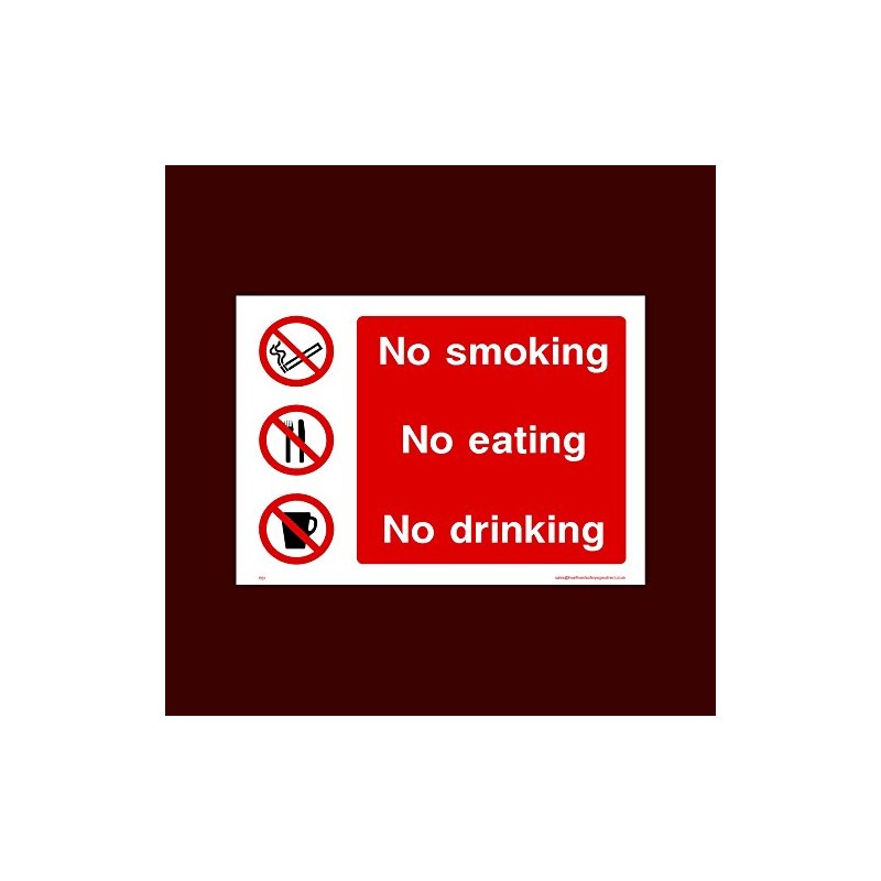 No smoking, eating or drinking Plastic Sign (PS1) - No
