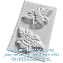 Honey Bees Plaster Or Concrete Mould 2 Cavity Garden Plaque Mold