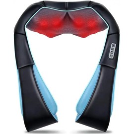 Shiatsu Neck Massager, Deep Tissue Heat Therapy for Back, Shoulder, Neck Pain Relief, 3D Kneading Massage Pillow, Back and Neck Massager for Whole Body Muscles, Use for Home, Office, and Car