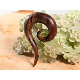 Fly Style Rosewood Spiral Ear Expander, Wood