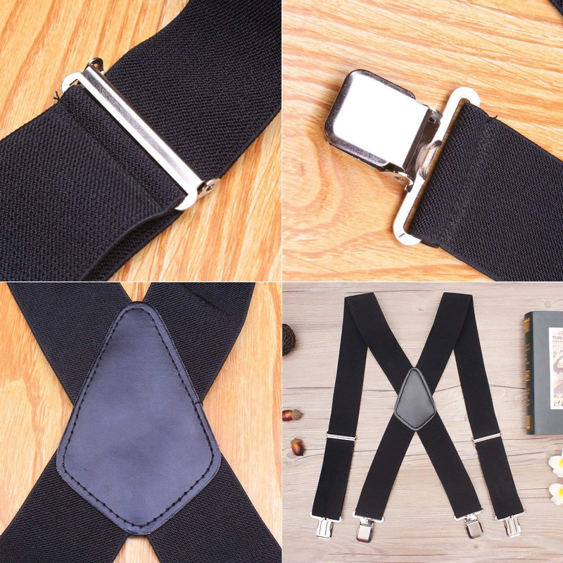 Chalier 50 mm Herren-Hosenträger, X-Rücken, elastisch, verstellbar, mit Clips Gr. Einheitsgröße,