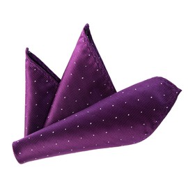 DonDon Men’s Pocket Handkerchief 9.84 x 9.84" - 25 x 25 cm shiny - purple with silver dots