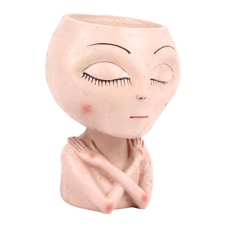 Face Head Planter Succulent Plant Flower Pot Resin Container Face